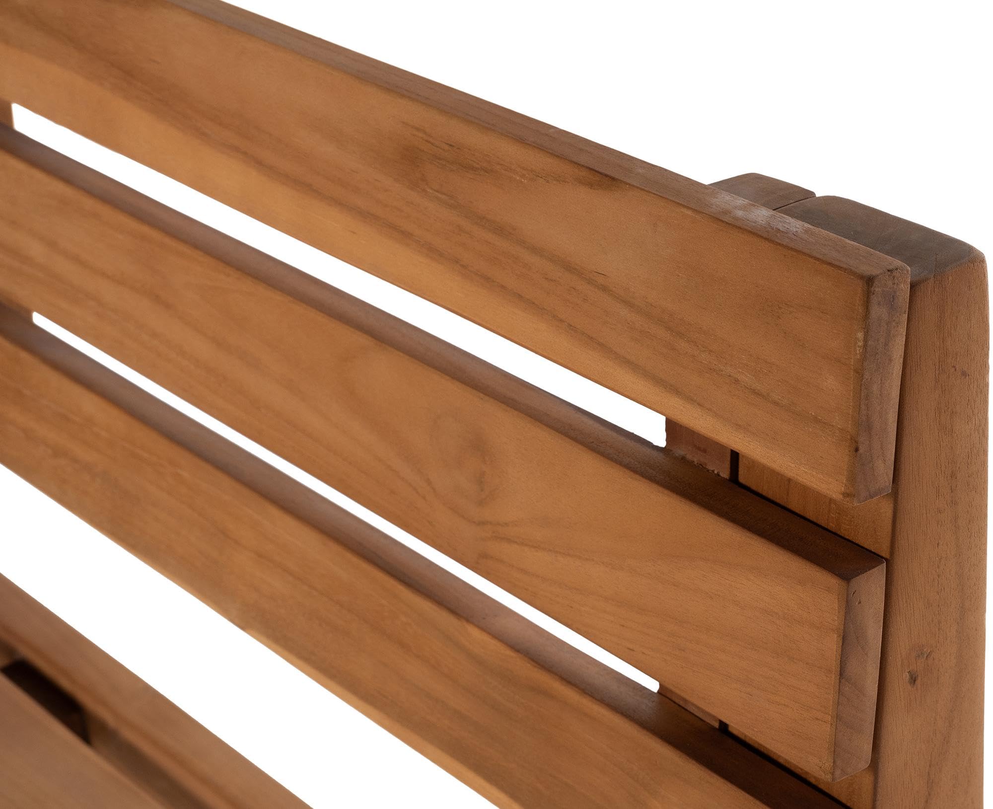 CLP Banco de Teca Augusta I Banco de Madera Resistente a la Intemperie con Respaldo I Robusto Banco de jardín de Madera Maciza de Teca, Color:Teca, Tamaño:120 cm