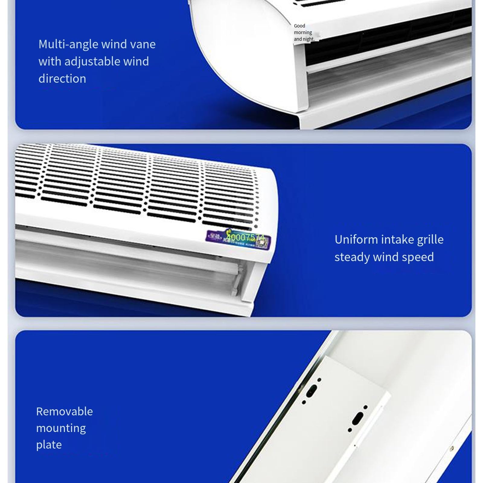 Amazon.co.jp: 壁掛け式エアカーテン、2速風向低ノイズエアカーテン