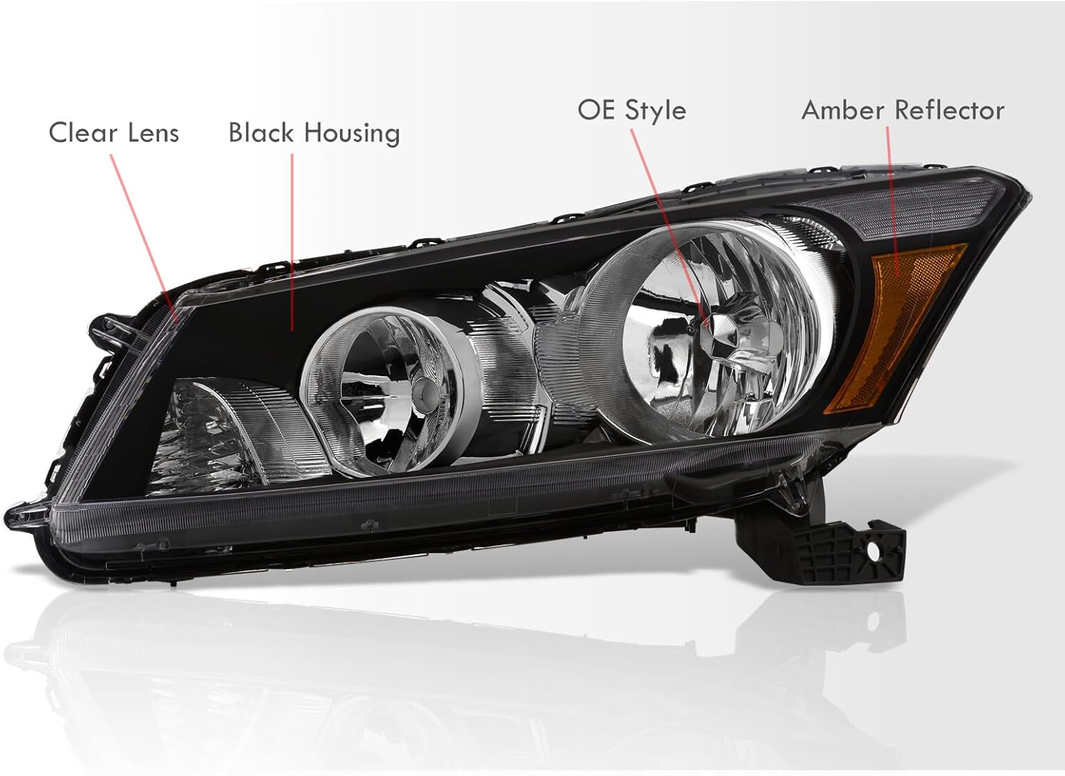AJP Distributors JDM Front Bumper Driving Reflector Signal Headlights Head Lights Lamps Assembly Pair Set Compatible/Replacement For Accord 4-Door Sedan CP2 CP3 2008 2009 2010 2011 2012 08 09 10 11 12