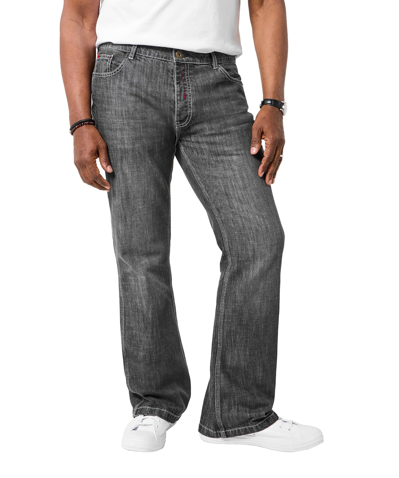 Joe Browns Men's Grey Washed Bootcut Jeans, 36