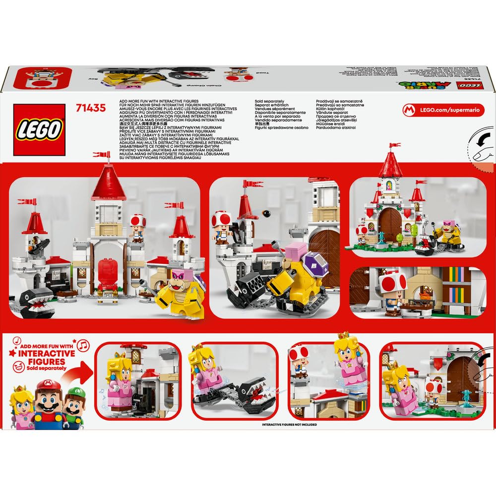 LEGO Super Mario Roy i bitwa na zamku Peach, Interaktywna Zabawka dla Dziecka do Zbudowania z 3 Figurkami, Pomysł na Prezent dla 7-latka, Chłopca i Dziewczynki, Zestaw Przygodowy dla Gracza, 71435