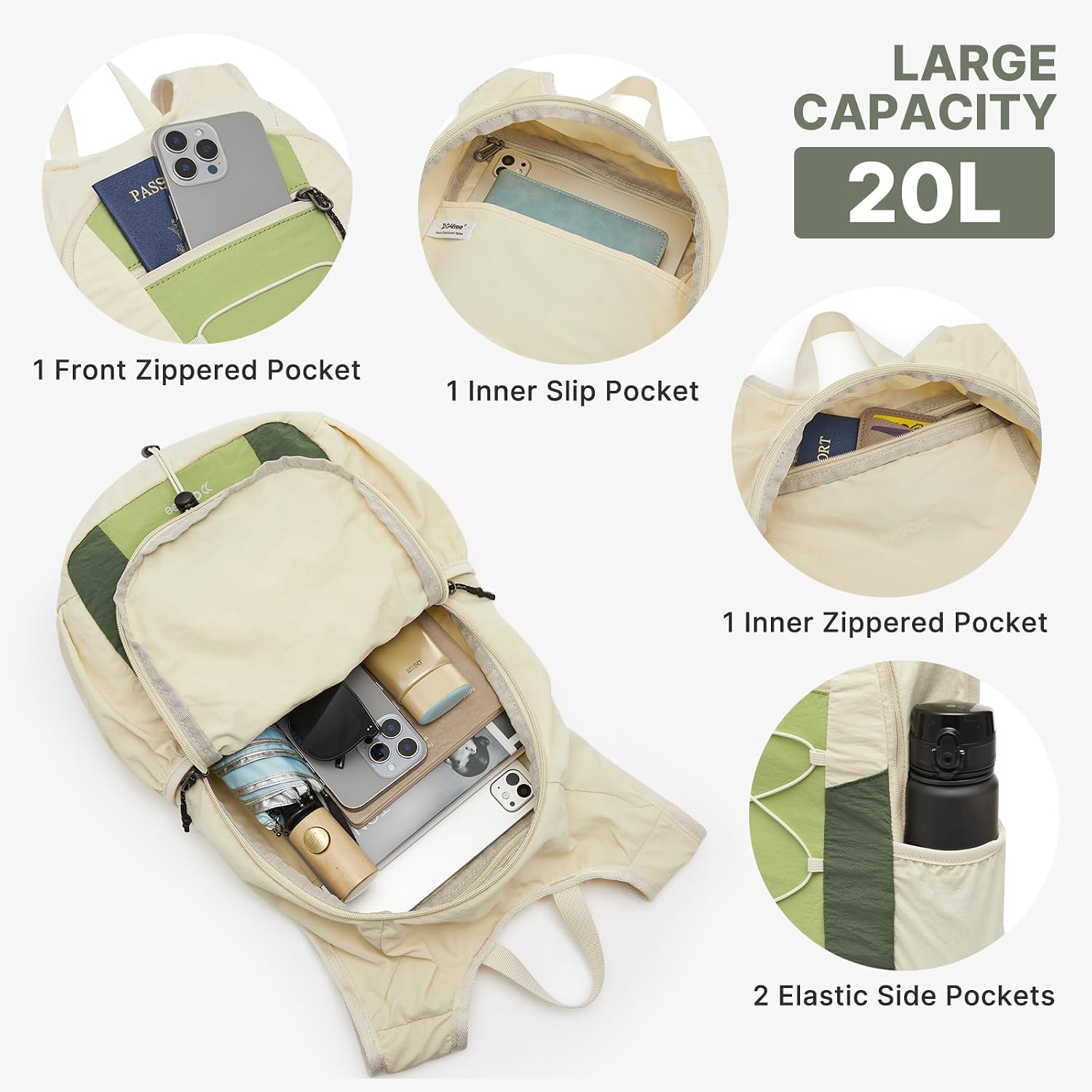  20L Lightweight Packable Hiking Backpack for Women Men thumbnail