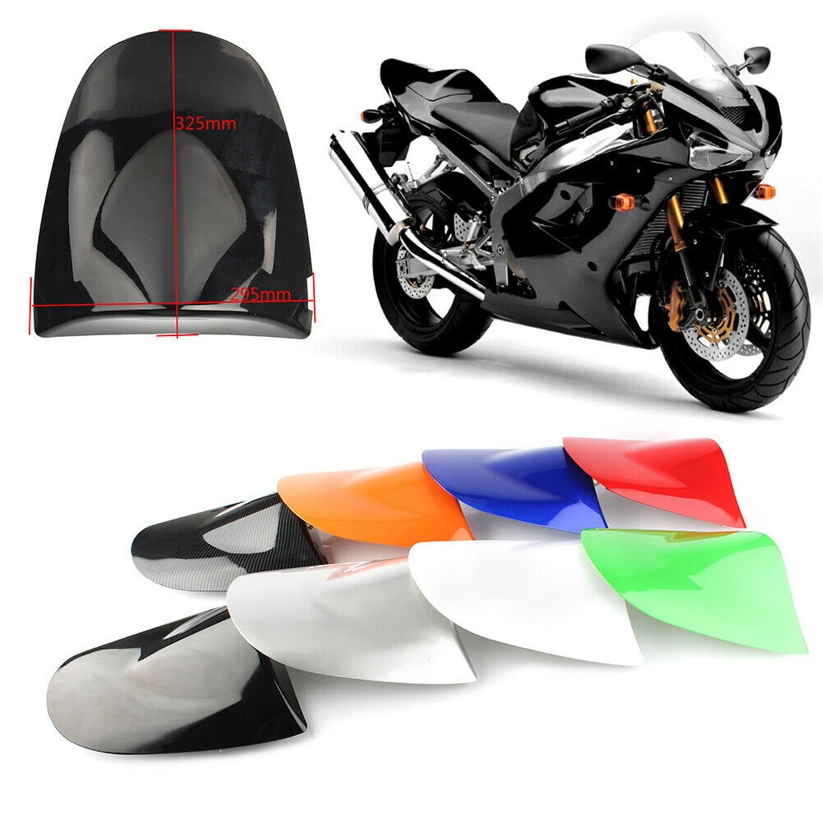 Housse Siège Passager Arrière Moto Pour Kawasaki Ninja ZX6R 2003-2004, Z750, Z1000 2003-2006 - Noir