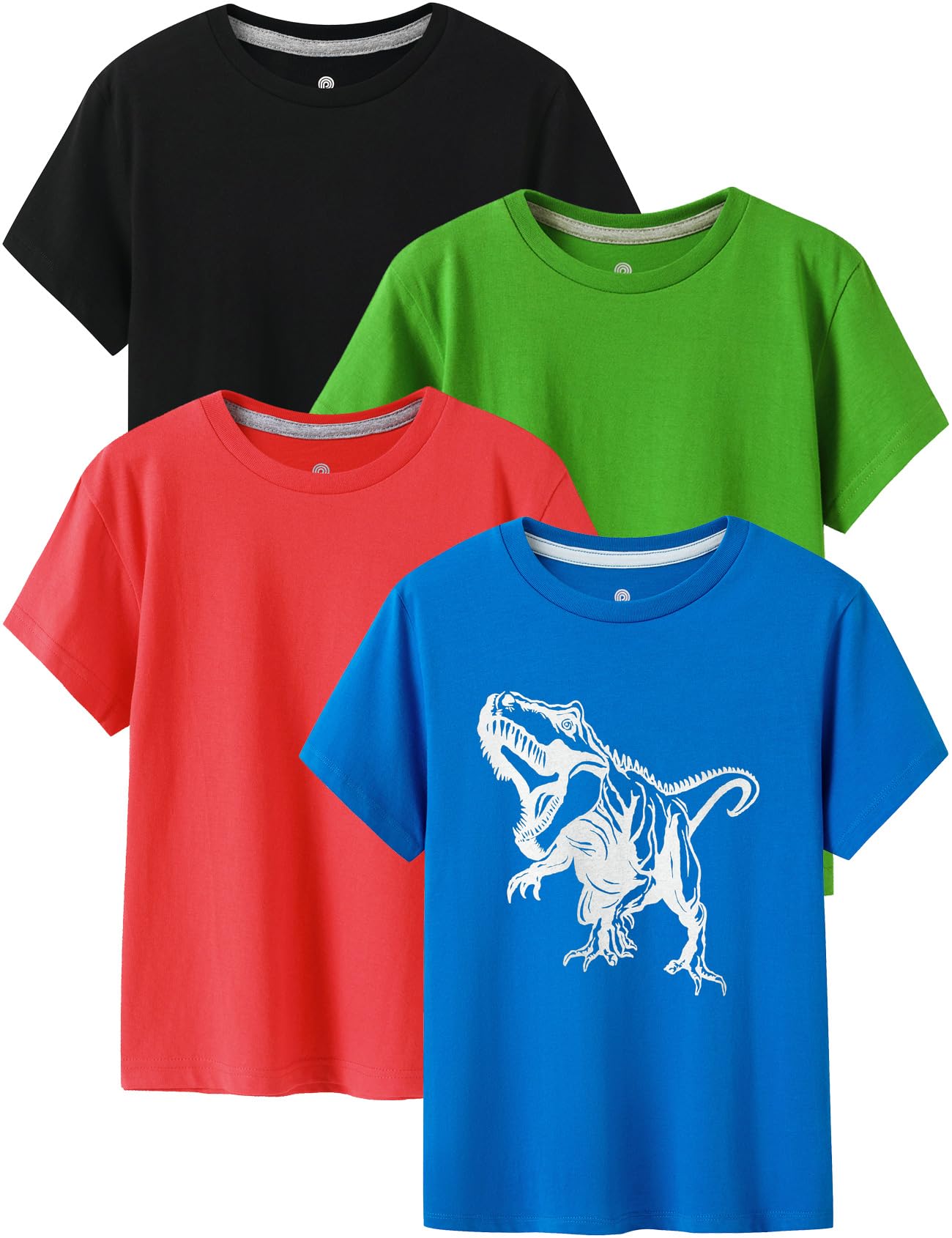 LAPASA Kinder T Shirt 100% Baumwolle 4er Pack Unisex 3-13 Jahre/ 95-165 Jungen Jungs Sport Tshirt K01