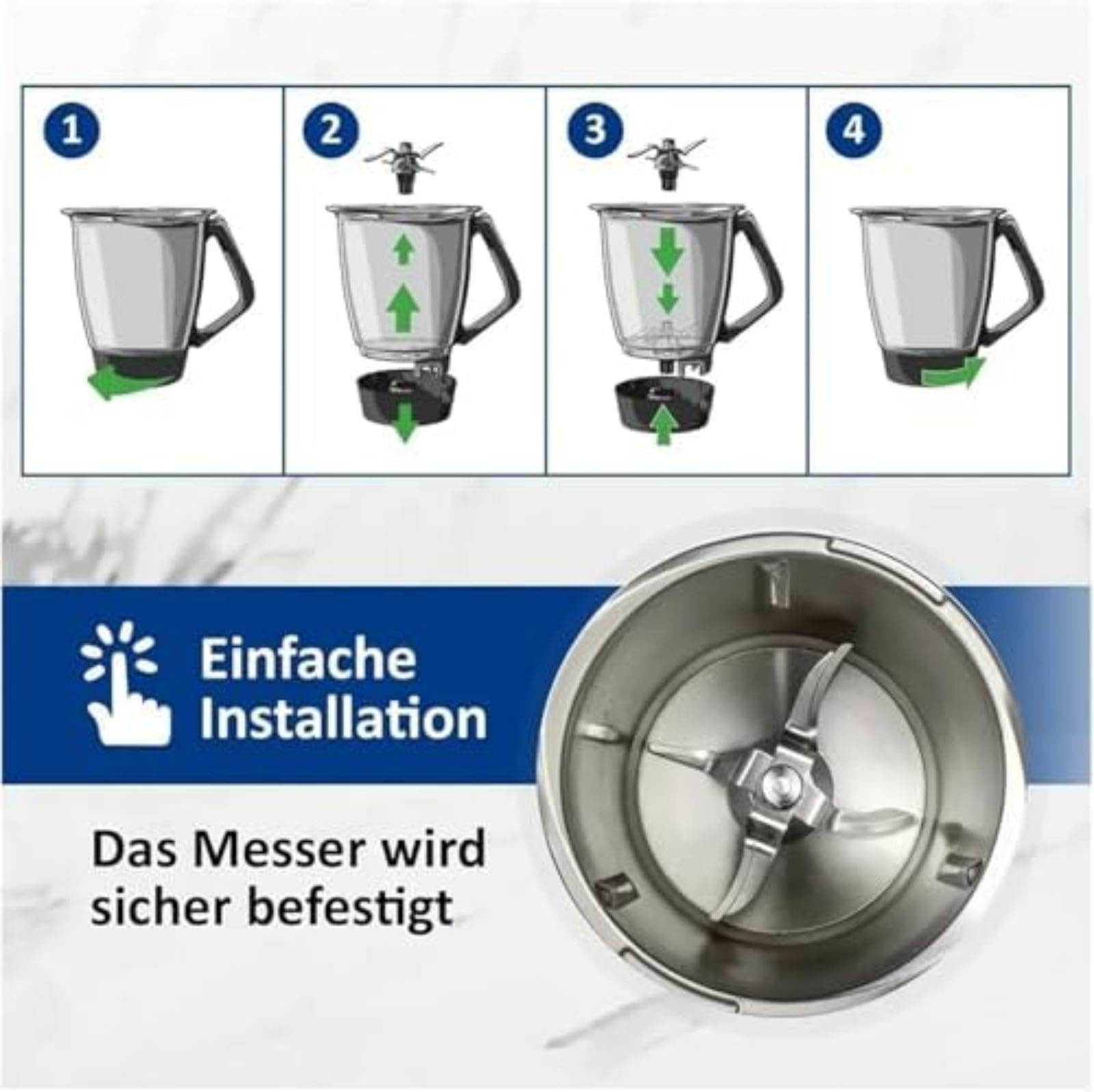 für Mixer, Passend für Blade Kit, für Blades Cooking Mixed Knife Replacement, Passend für Thermomix, für Tm5 Tm6, für Mixer Klingenersatz