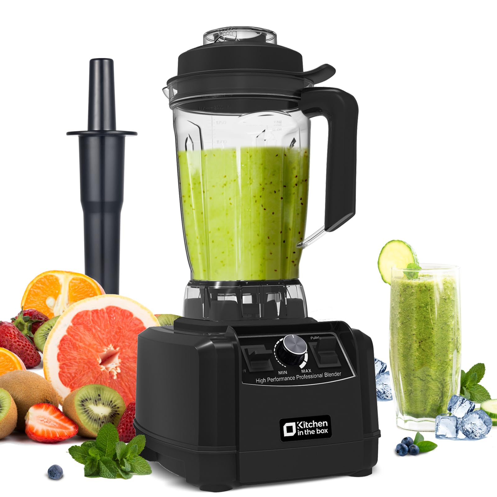 Kitchen in the box Mixer, 1500W Hochleistungs Standmixer 2L mit großem Fassungsvermögen, 8 Edelstahlklingen Smoothie Maker, schnellem Mixen für Smoothies und Milchshakes