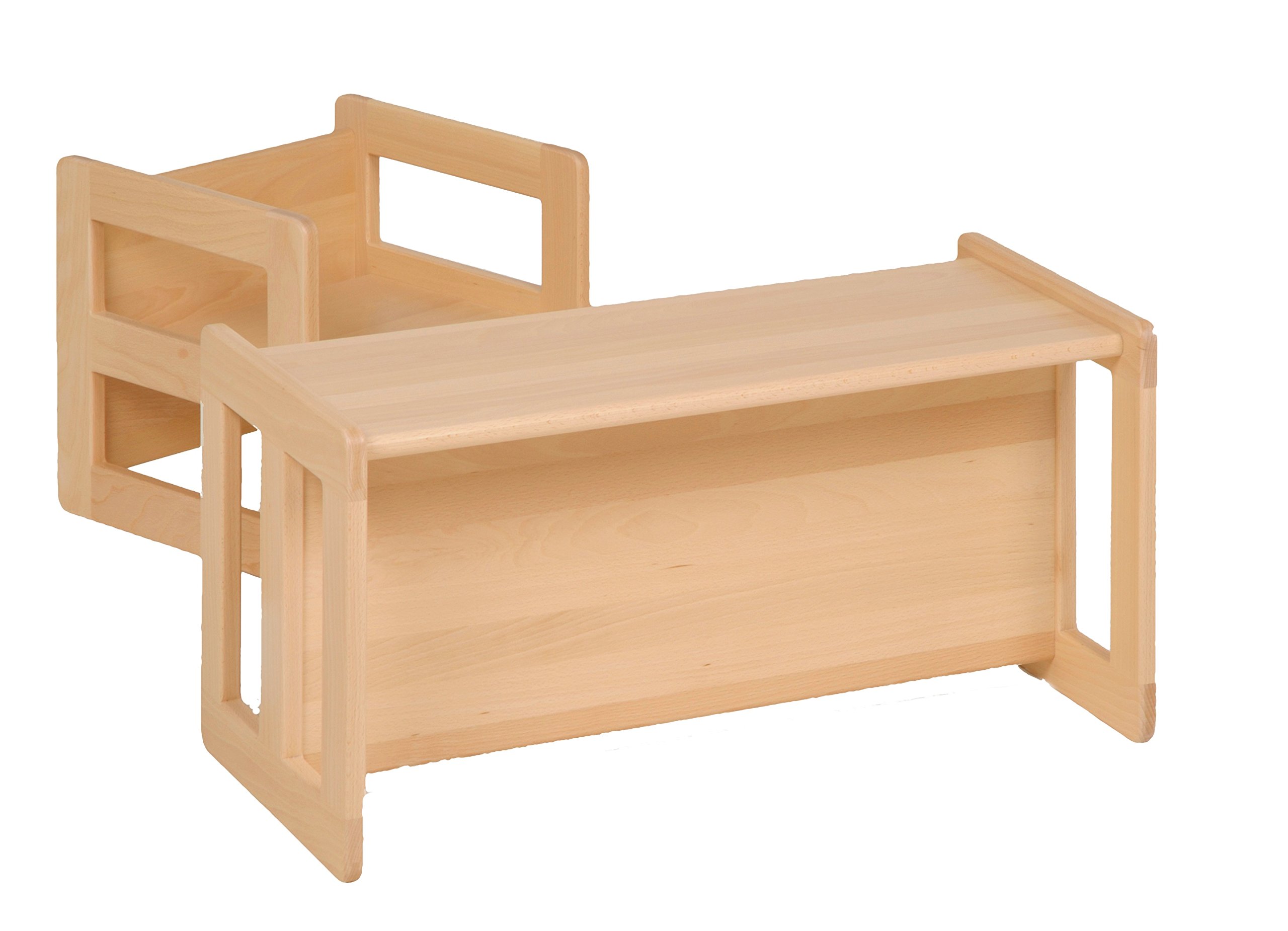 Kindermöbel, Wendebank Holz, die Bank mit verschiedenen Sitzhöhen, Buche