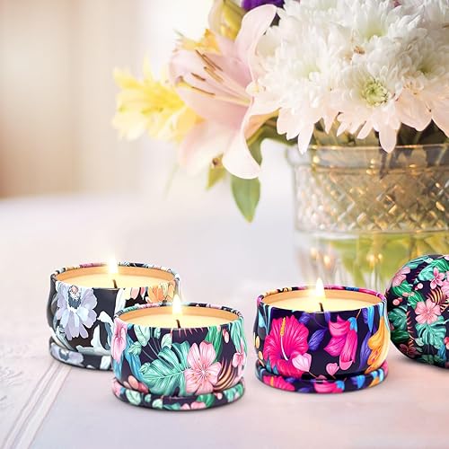 Miniatura 5 de Velas perfumadas de regalo de Navidad para el hogar de mujeres, pequeñas velas de cera de soja natural de 2.5 onzas para aromaterapia para el hogar,