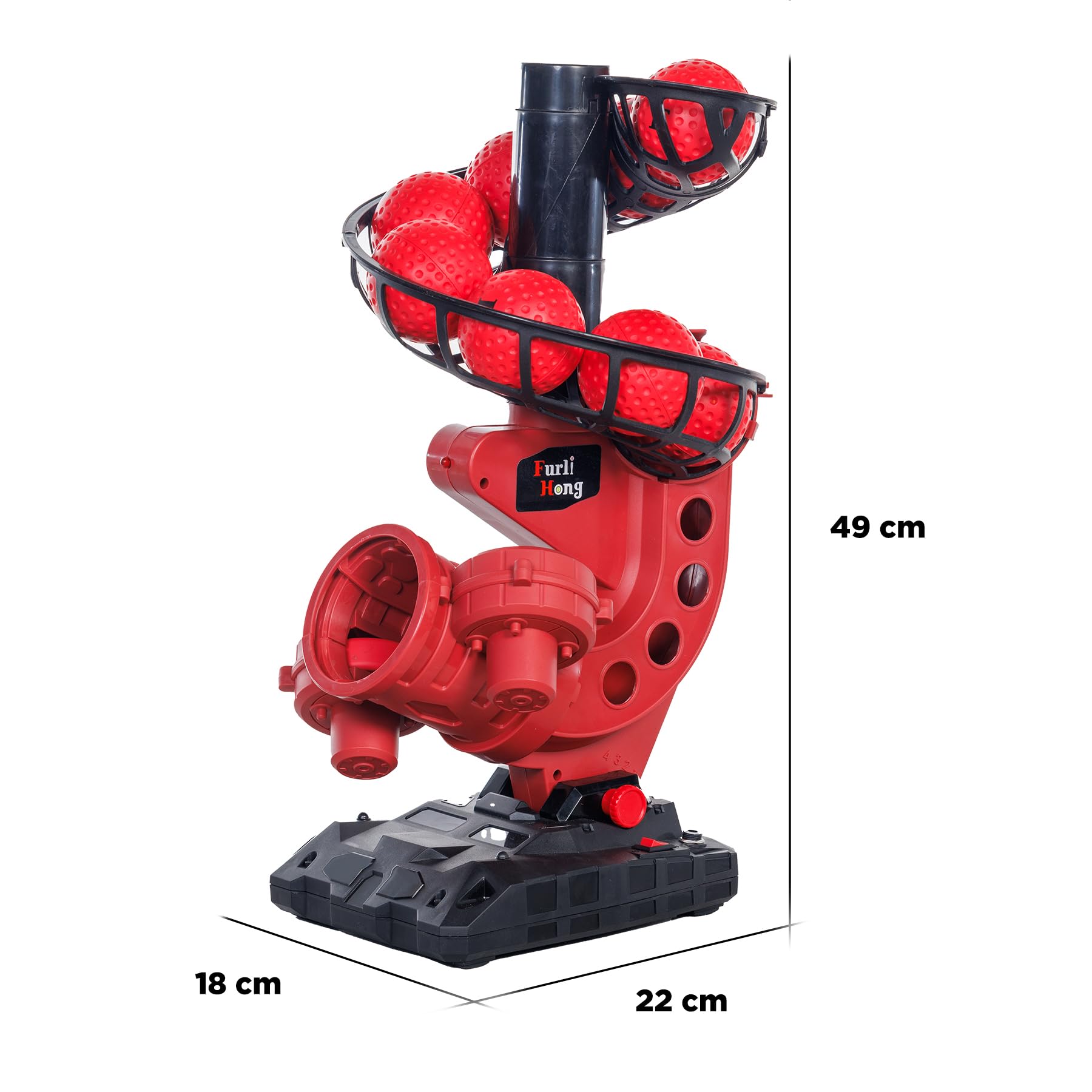Furlihong 388CBH Machine 2 en 1 de Cricket et de Baseball pour débutant – Lanceur léger et Portable avec 3 Modes de Lancement, Fonctionne avec Power Bank ou Batterie
