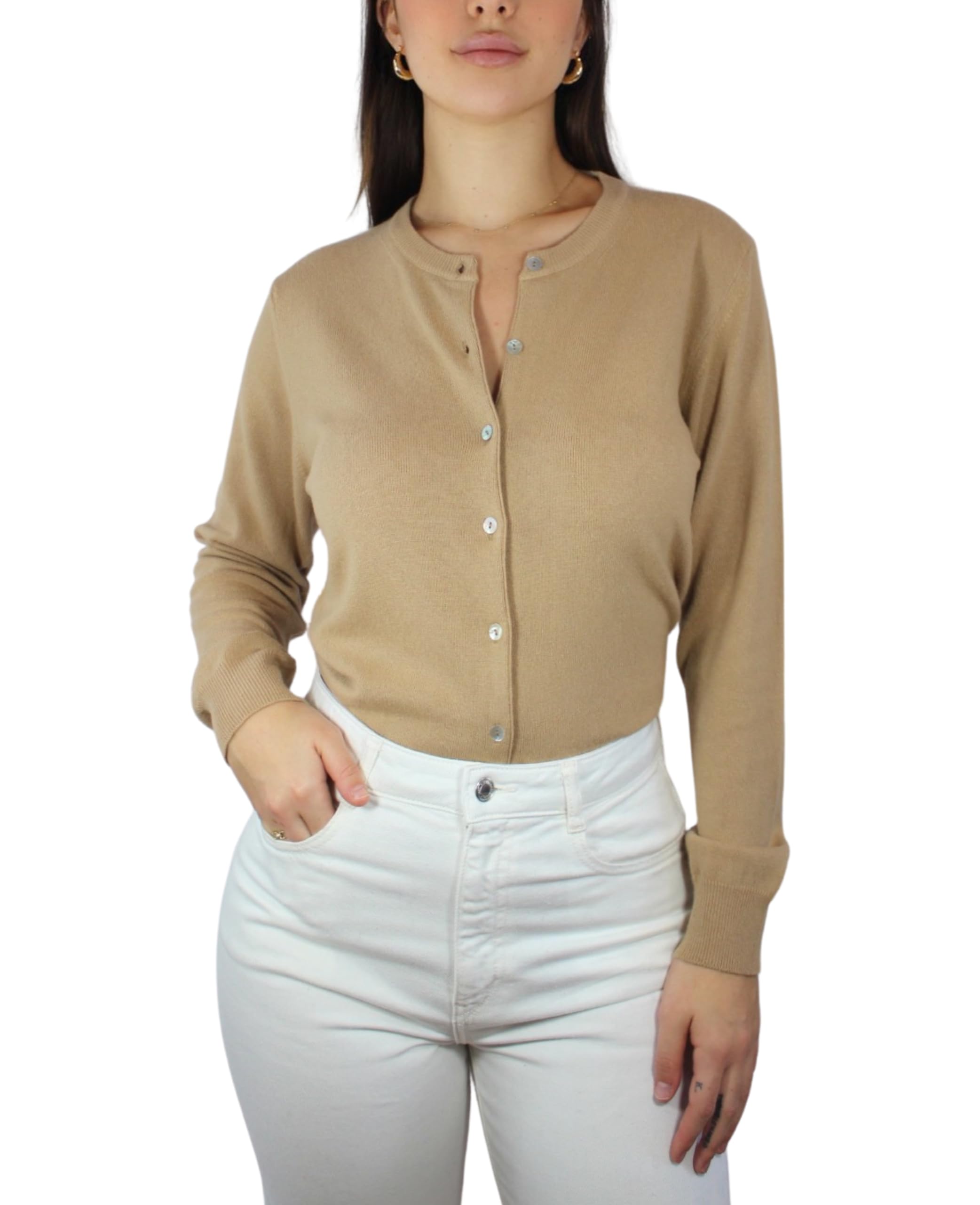 Win's Women's Camel Cashmere Vest For - Made In Italy, S