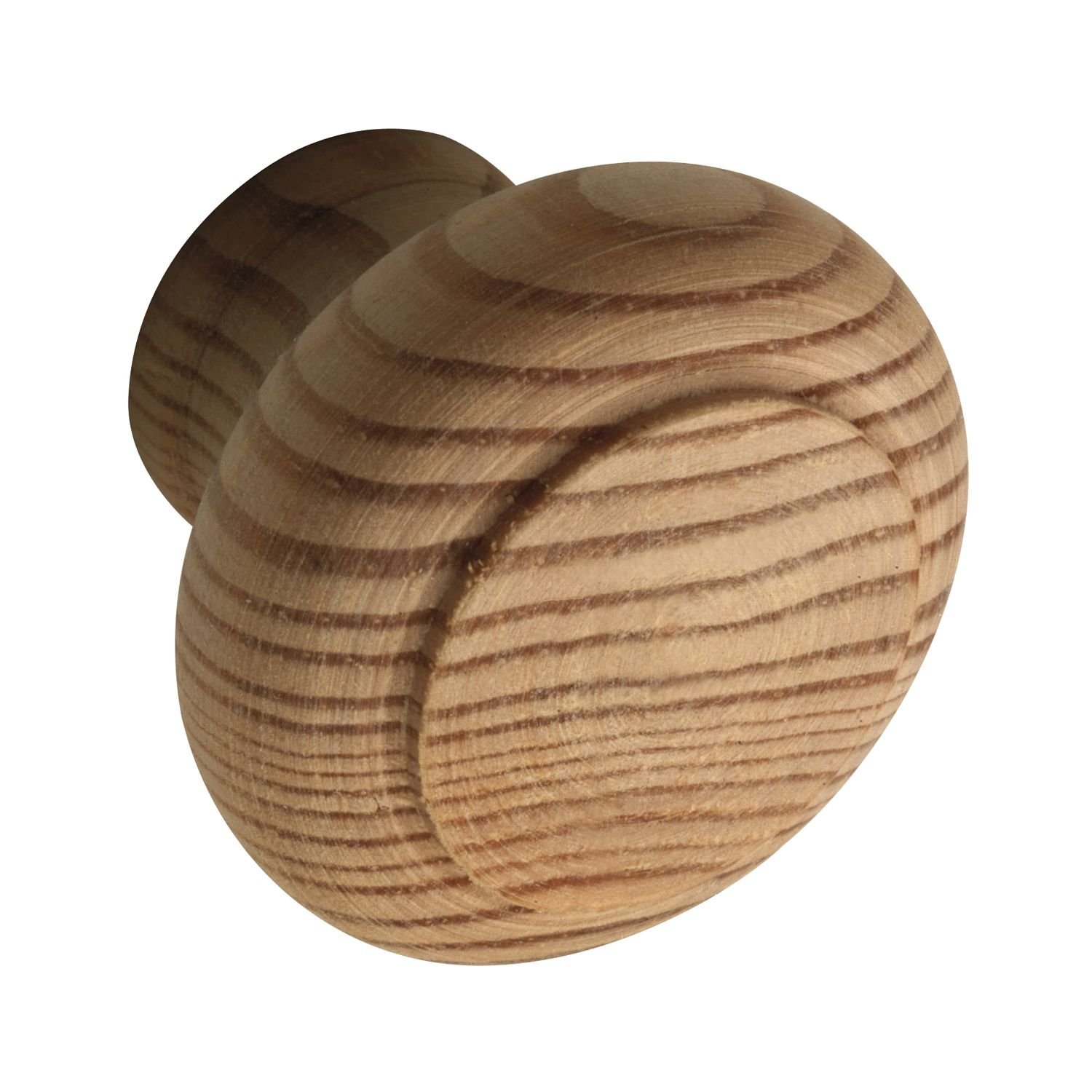 ALLES IM GRIFF Hylas Cabinet Knob Diameter 40 mm Robust Wooden Door Knob Depth 25 mm Raw Pine