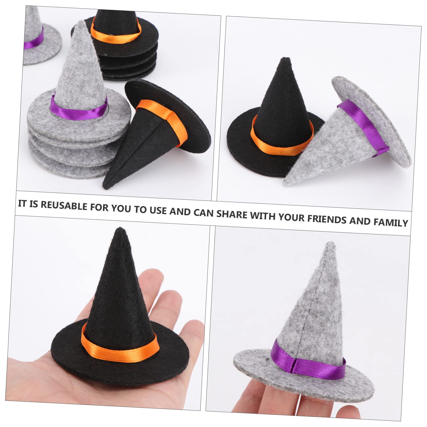 PRETYZOOM Halloween Wine Bottle Covers Mini Witch Hats Witch Costume Accessory Wine Bottle Topper Cap for Bar Home Halloween Christmas Table Decor