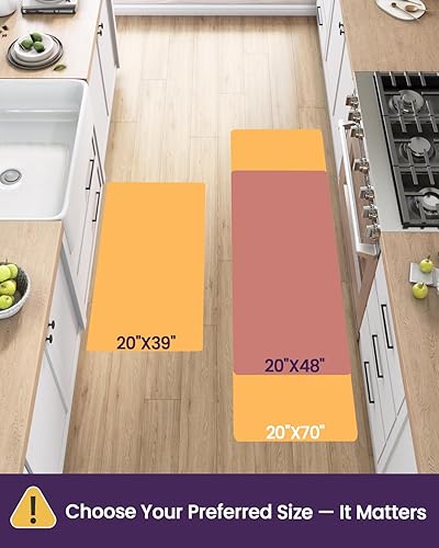 Miniatura 2 de DEXI Anti Fatigue Kitchen Mat, 34 Inch Thick, Stain Resistant, Padded Cushioned Floor Comfort Mat for Home, Garage and Office Standing Desk,