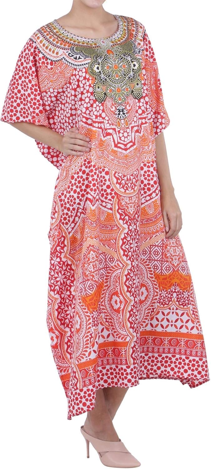 Miss Lavish London Women’s Kaftan Maxi Dress Resort Wear Beach Cover Up, Plus Size Swim Coverup, African Caftan Maxi Dress - Image 4