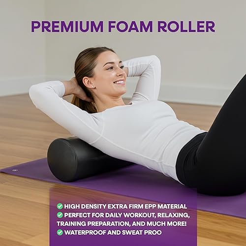 Miniatura 5 de Juego de masaje de rodillos de espuma de 6 piezas, kit de recuperación muscular de tejido profundo con palo de masaje, bolas de masaje y correa