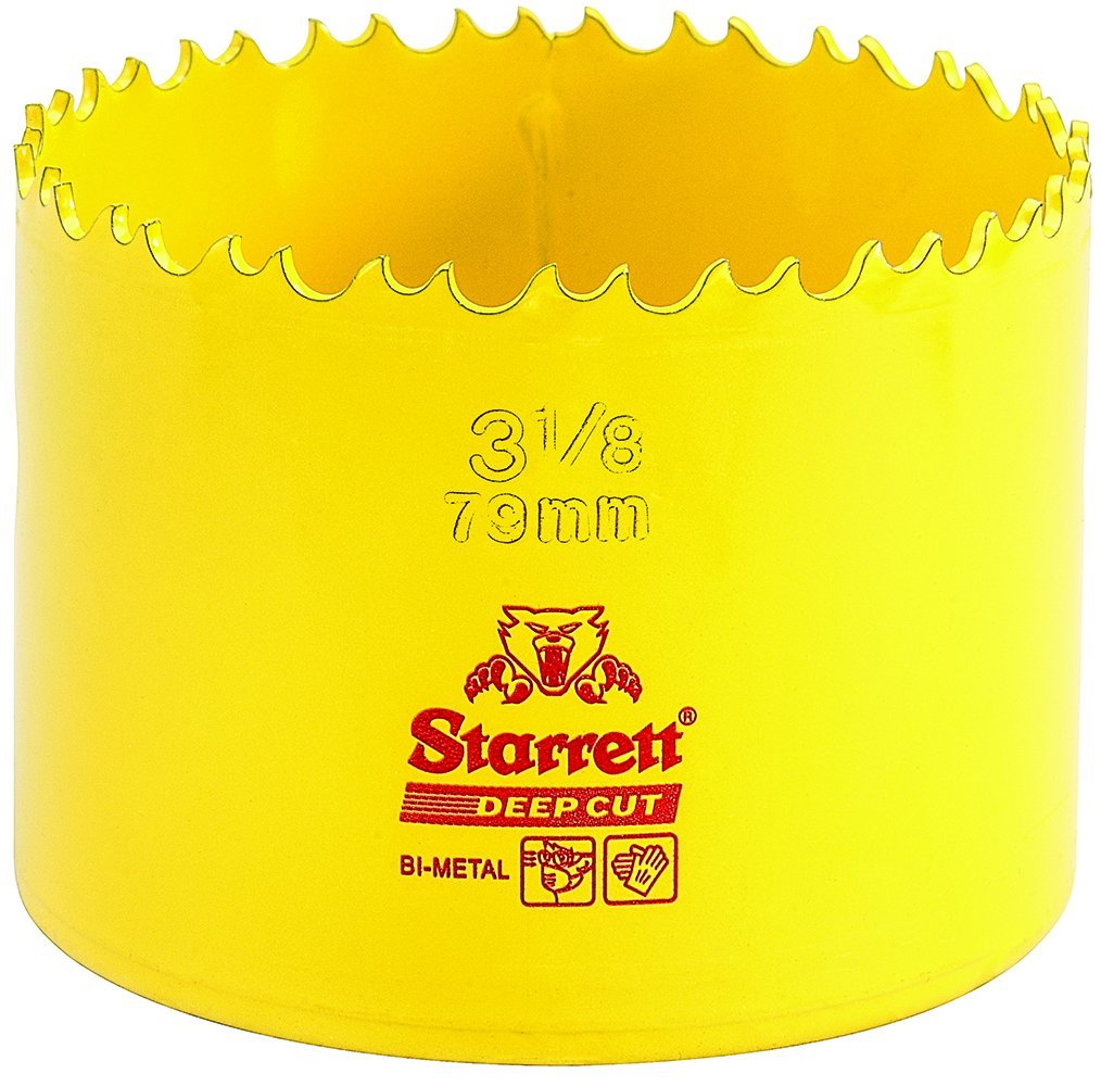 Starrett DCH0318 Bi Metal Deep Cut Hole Saw, 79mm, Lemon Tree