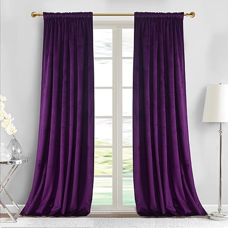 Roslynwood Purple Velvet Thermal Curtains for a Cozy Winter Night