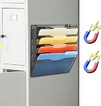 Organisateur de fichiers mural en maille EASEPRES à 5 niveaux, support de rangement vertical en métal pour magazines et papiers avec étiquette pour bureau à domicile, noir