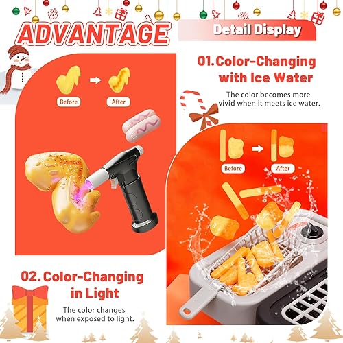 Miniatura 6 de Parrilla de cocina para niños, parrilla de barbacoa para niños, juego de cocina con sonido y humo, juego de parrilla de juguete para niños, delantal