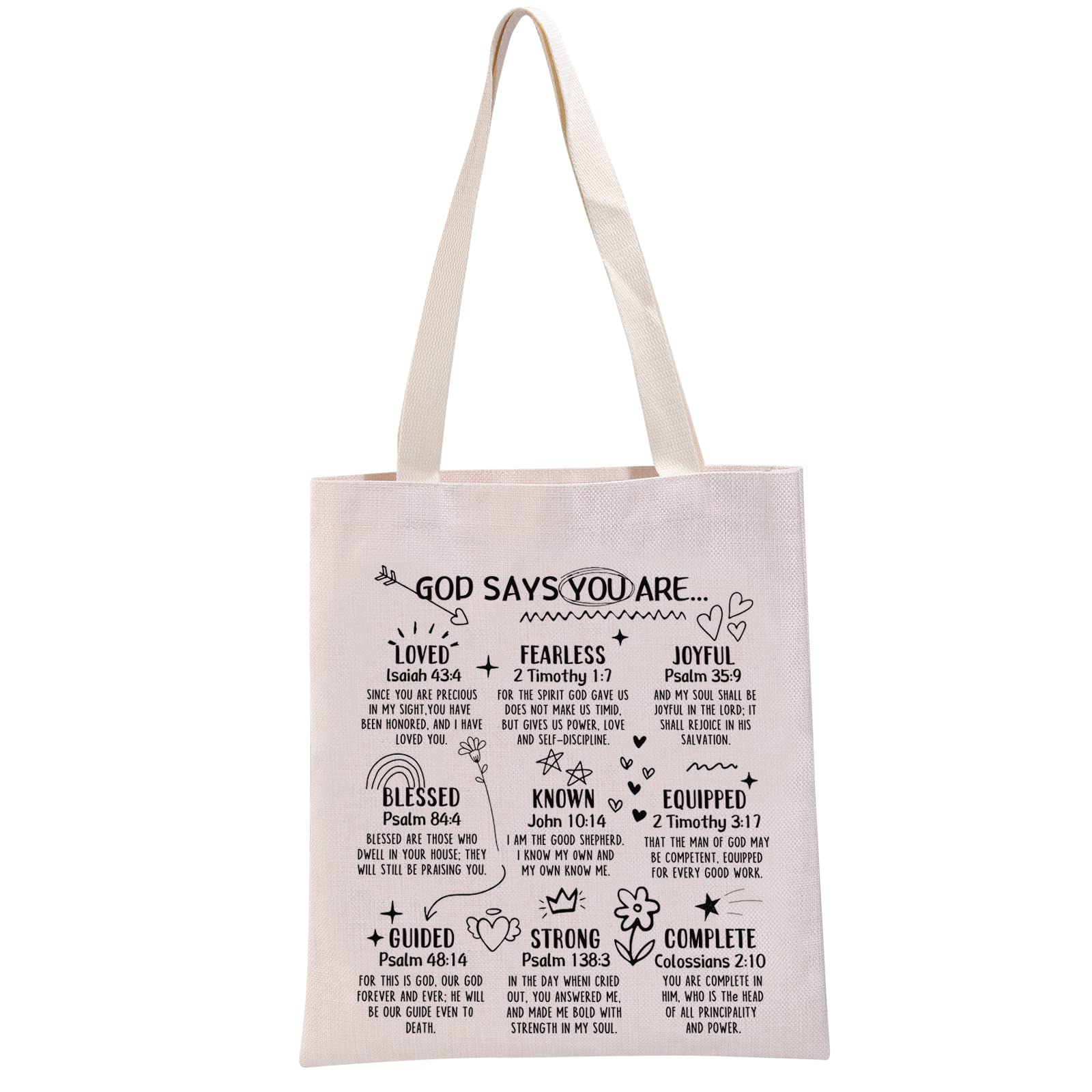 Christian Gift God Says You Are Tote Bag Religious Handbag God Gift Faith Shopping Bag Bible Merch (God Says You Are T)