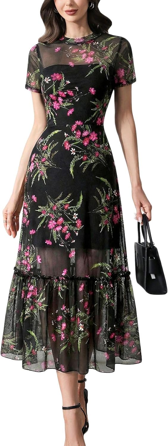 Verdusa Women's Floral Asymmetrical Going Out Dress 2026 Summer Wedding Guest Dress