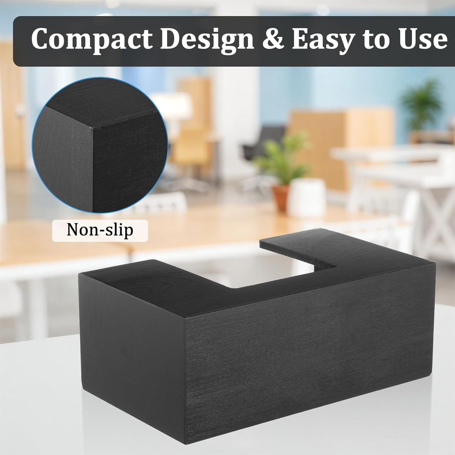 Wooden Paper Towel Dispenser Countertop, Trifold Paper Towel Holder Countertop, Black Papers Napkin Dispenser for Bathroom, Multifold Papers Towels Holder for Kitchen Bathroom Toilet Restaurant - Image 4