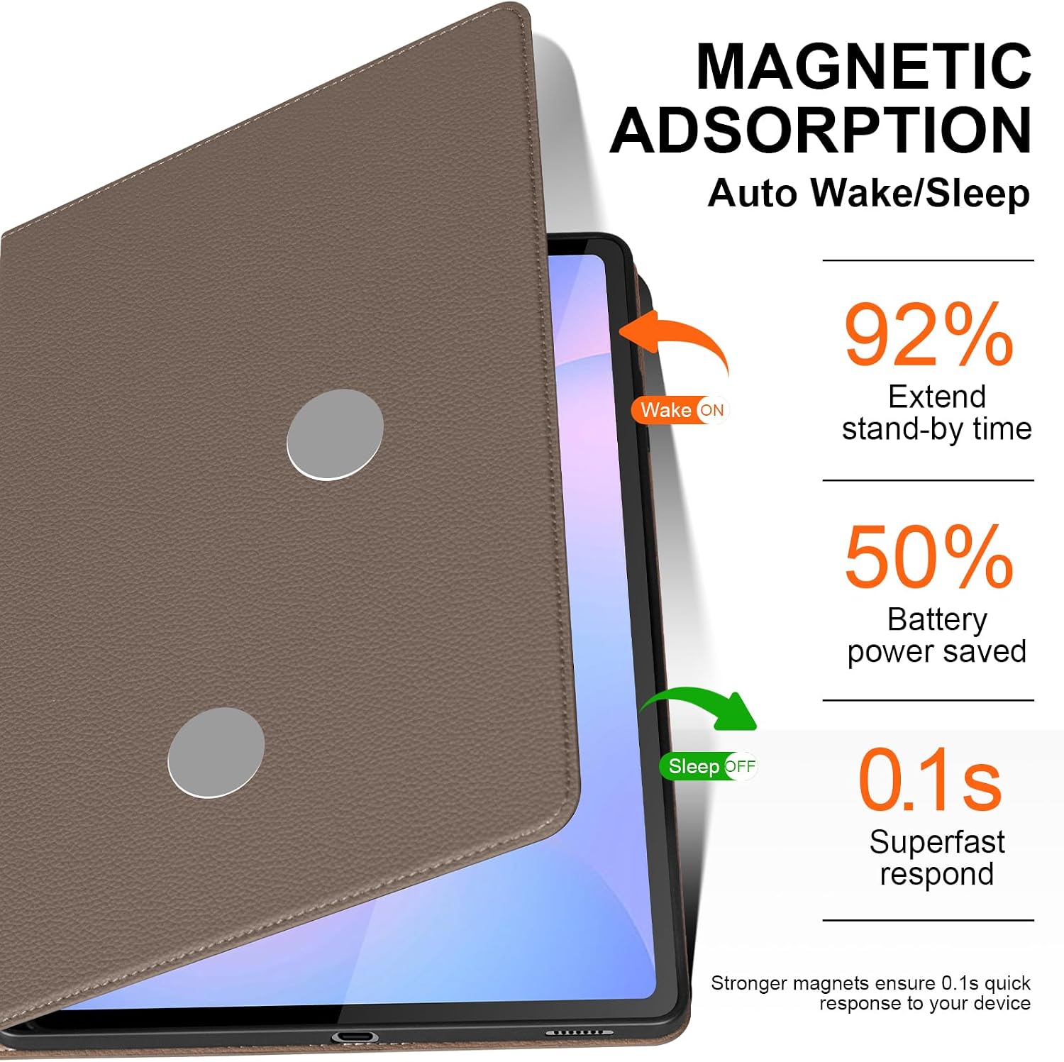 for Samsung Galaxy Tab S10 FE Plus+ 13.1" Case 2025 (Model:SM-X620/X626), Premium Microfiber Leather Cover with S Pen Holder, Auto Wake/Sleep, Multi-Angle Protective Stand, Brown Gray
