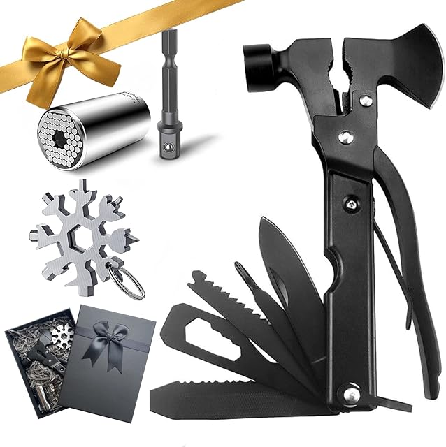 vivianus Gifts for Dad, Unique Gift Ideas for Men Father Him, Hammer Multitool Birthday Gifts for Dad, Christmas Fathers Day Cool Gadgets Stocking Stuffers for Men