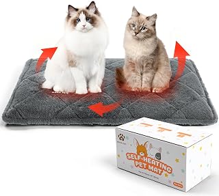 Mora Pets Self Heating Cat Bed, Self Warming Fur Cat Bed 36 x 24 Inches | Self Warming, Thick Thermal Pet Bed Mat, Removable Washable Cover, For Outdoor Indoor Cats and Dogs