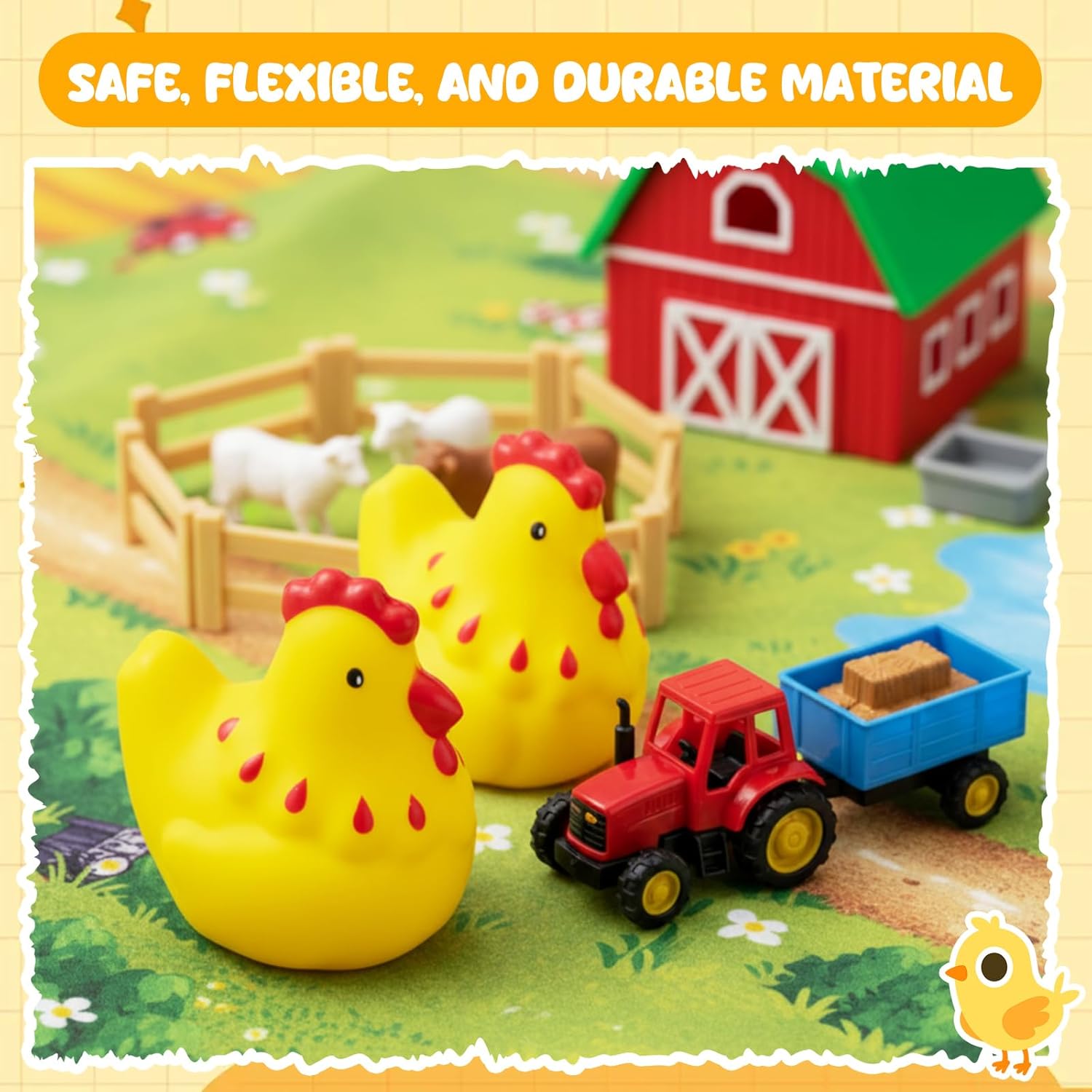 Hungdao 2 Pcs Chicken Stress Toys Chicken Stress Balls for Slow Rising Squeeze Sensory Toys PU Foam Funny Appreciation Gift for Party Favor Anxiety Relief Adults Autism Prize Fidget Cute Dough Ball