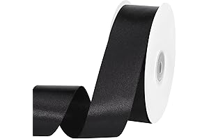 Black Ribbon 1.5 inch, Satin Ribbon for Wrapping, Bows, Weddings, Parties and Home Decoration