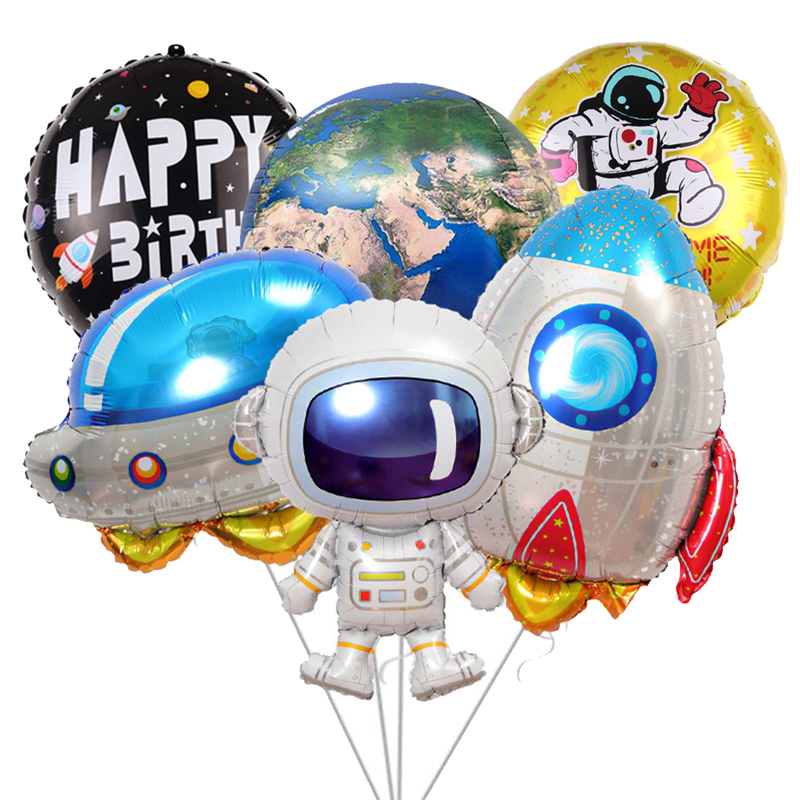 Yosen Outer Space Balloons 6 PCS, Outer Space Theme Giant Foil Balloons for Kids Planet Space Theme Party Birthday Party