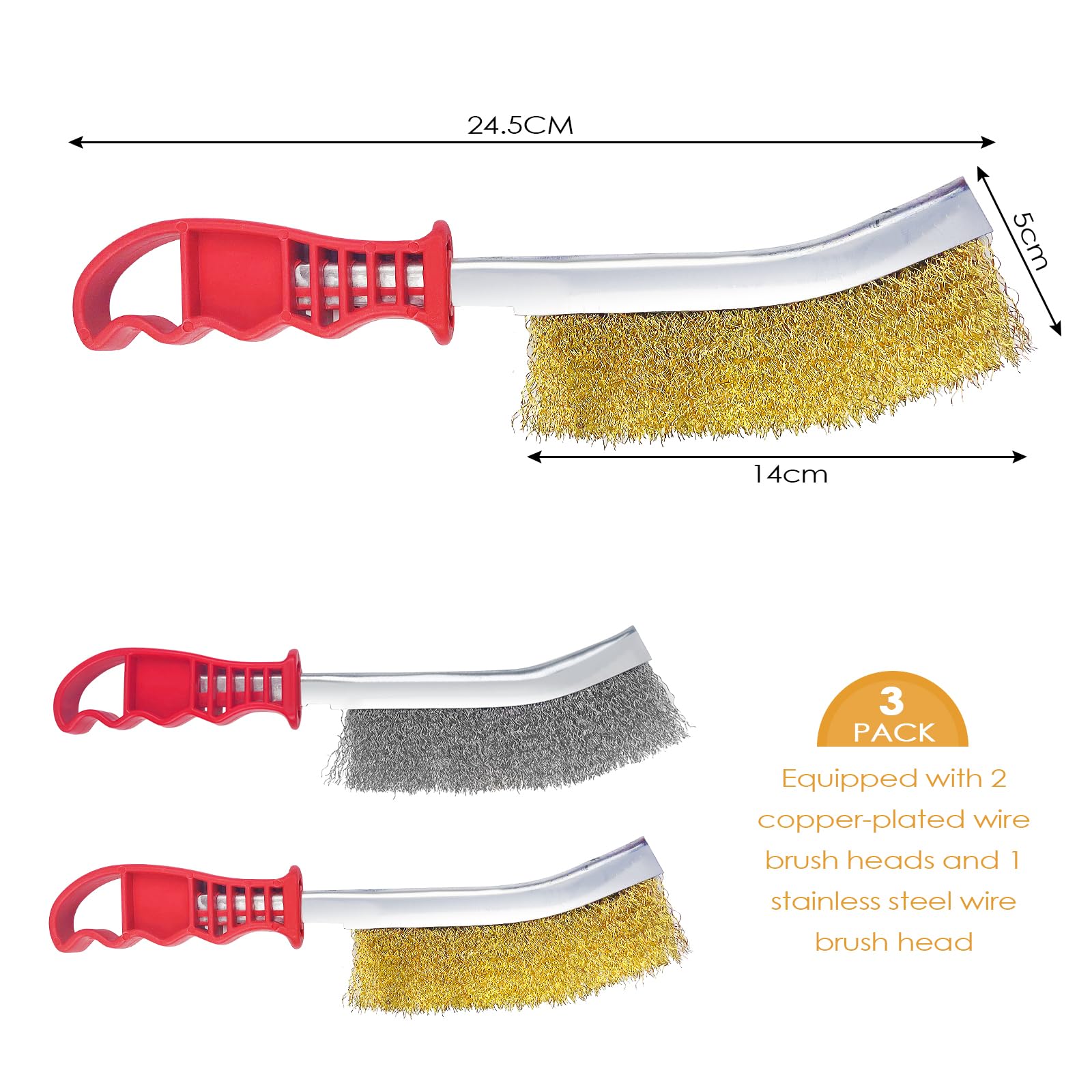 5 Pcs Brosses En Laiton Pour Barbecue, Brosse Metallique A