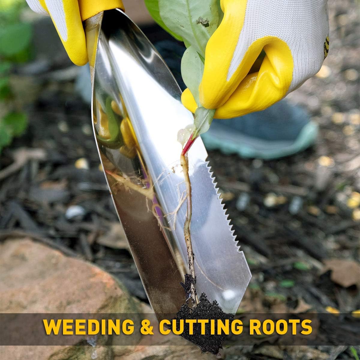 Jardineer Garden Trowel Heavy Duty, 2Pcs Digging Trowel with Anti-Rust Stainless Steel, Gardening Trowel and Hand Shovel for Break Up Soil, Weeding, Digging, Planting : Patio, Lawn & Garden