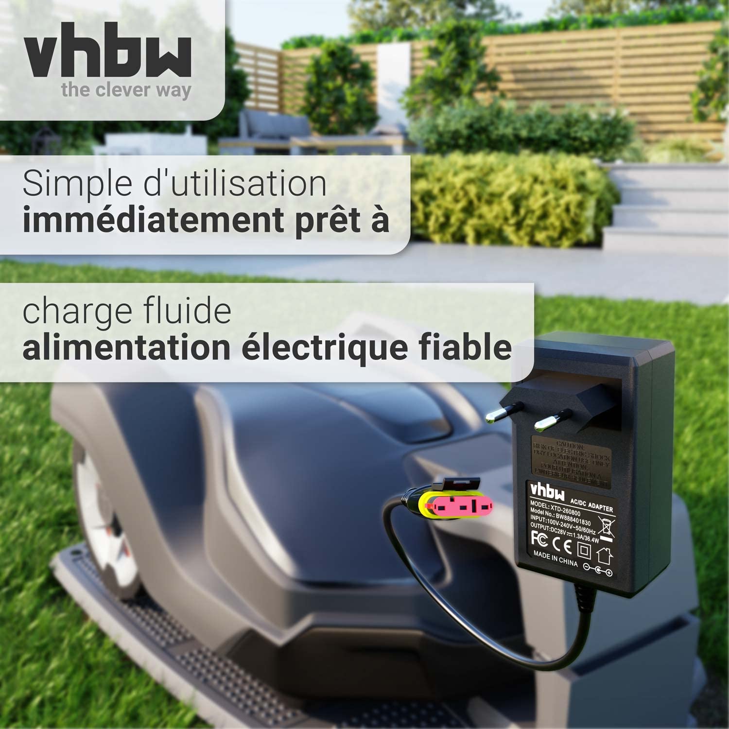 Bloc D'Alimentation Compatible Husqvarna Automower 520 - Chargeur Secteur 28V/2.2A, Remplacement 5803807-01