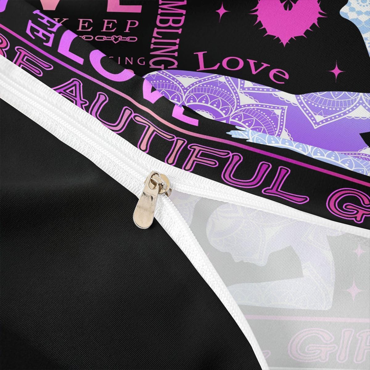 Gymnastics Duvet Cover For Girls, Gymnastics Lover Comforter Cover Gymnast Gifts Full For Girls Teens Women, Purple Dancer Silhouette Quilt Cover, Soft Microfiber Bedding Set With 2 Pillow Cases