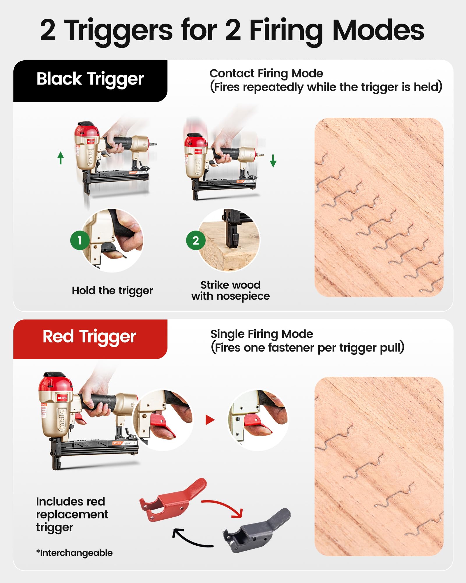 Meite Corrugated Stapler - 2 Trigger Sets -5