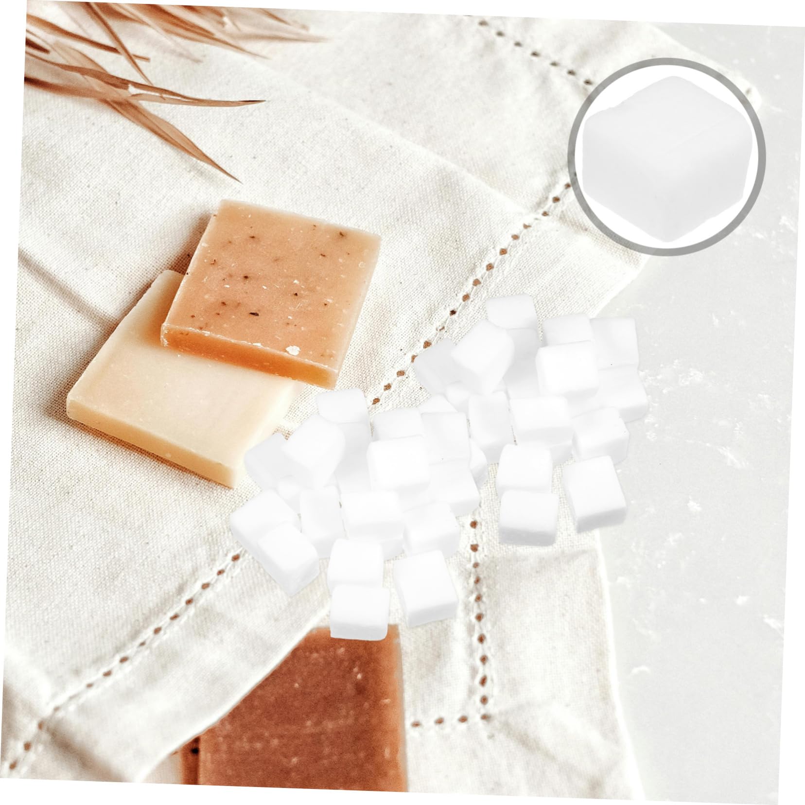 HOMSFOU Base di Sapone Bianca e Schiuma Ricca Ingredienti Naturali 400g per Progetti di Sapone Fai da Te e Creazione Artigianale