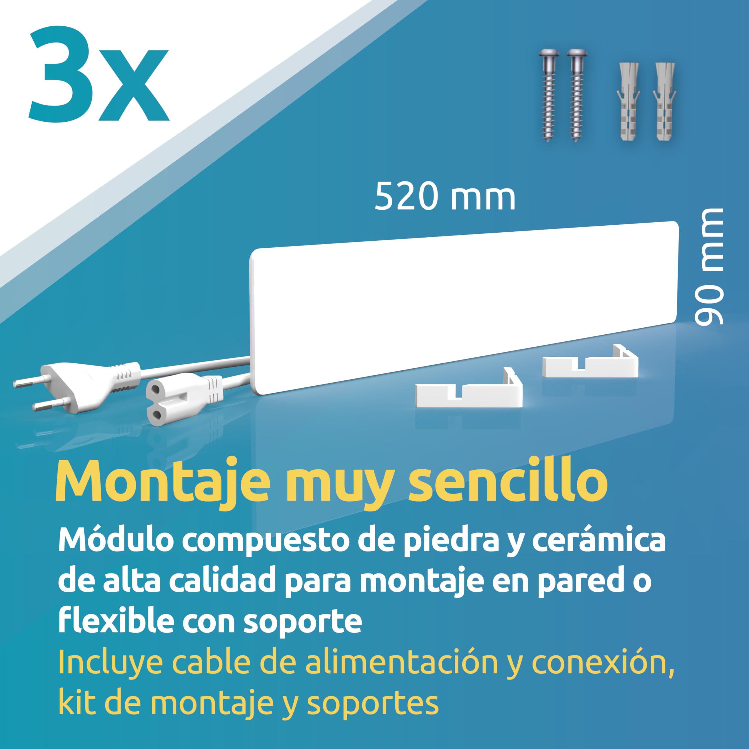 ELIAS Destructor de moho – Desmoldeo negro para paredes sin productos químicos – Calefacción de pared para cada habitación – Potente calentador antimoho como alternativa al spray de moho