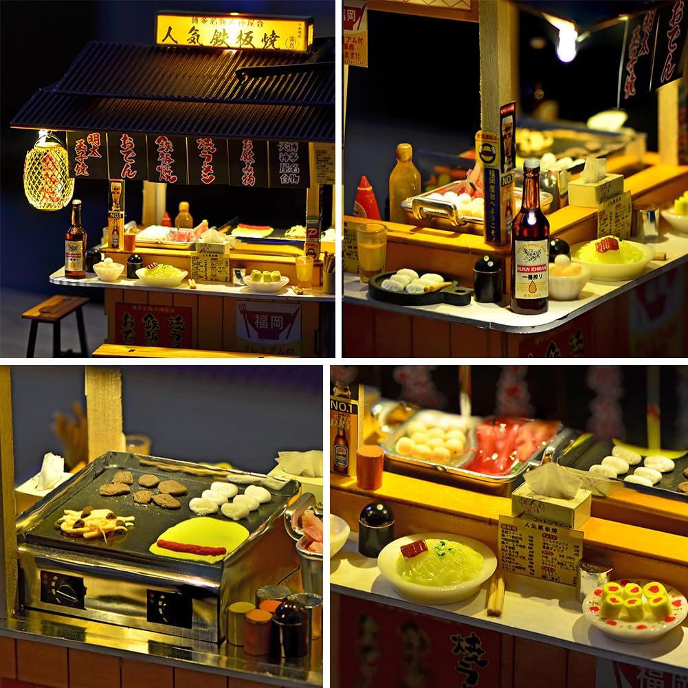 Kit fai da te per casa delle bambole in miniatura, negozio giapponese, casa delle bambole in legno, kit per casa delle bambole con mobili da costruire, giocattolo puzzle per regali creativi