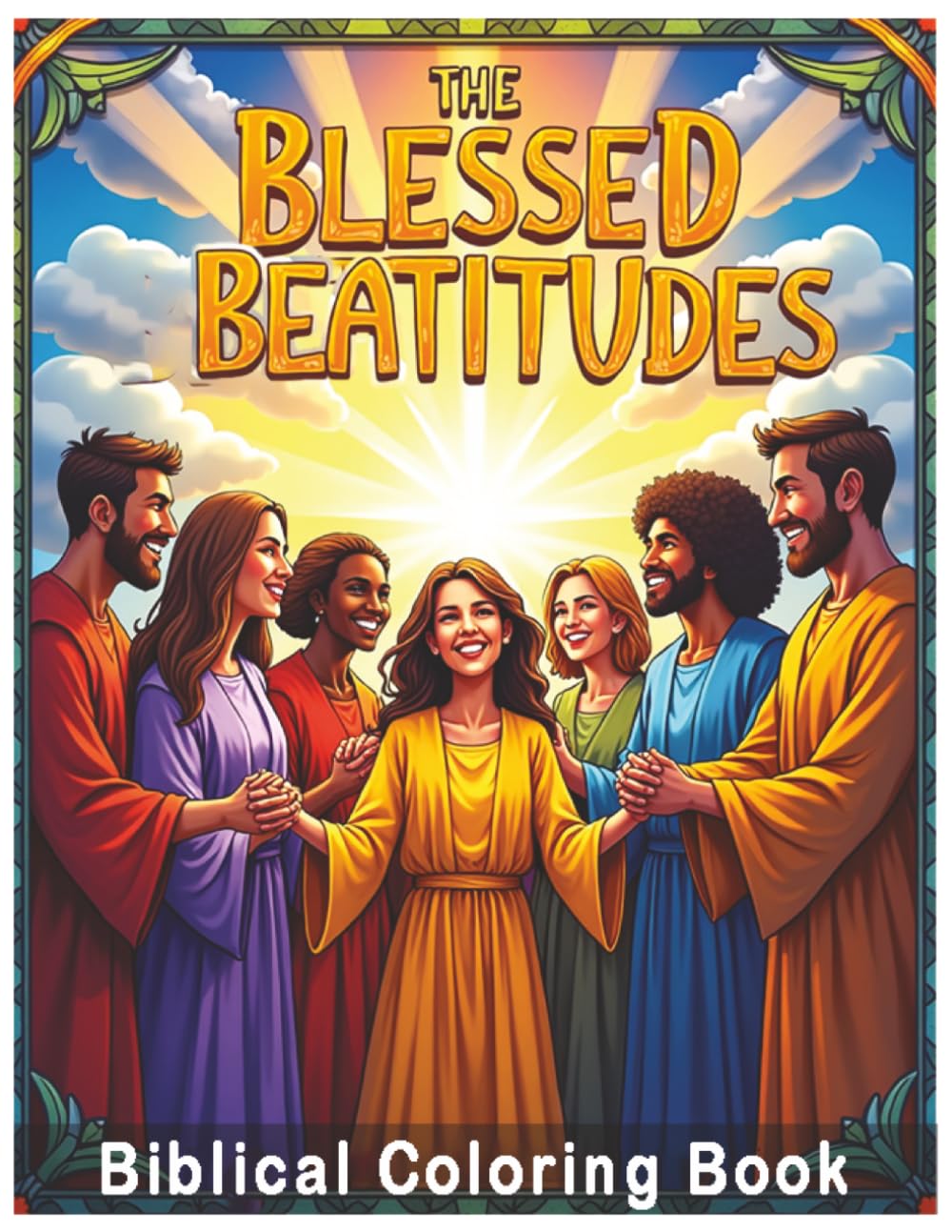 Bible Stained Glass Coloring I The Blessed Beatitudes Coloring Book I Coloring Book for Adults & Kids I Biblical Coloring Book: Christian Coloring ... I Bible Stories I Sunday School Activity Book