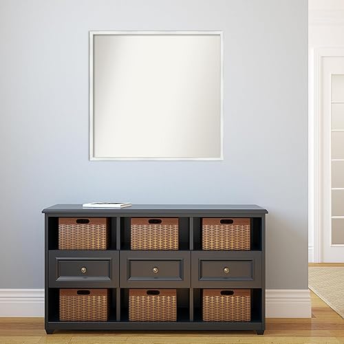 Miniatura 5 de Amanti Art Espejo personalizado, espejo de baño blanco envejecido, espejo de pared o espejo de tocador de baño sobre el fregadero (30.25 x 31.25