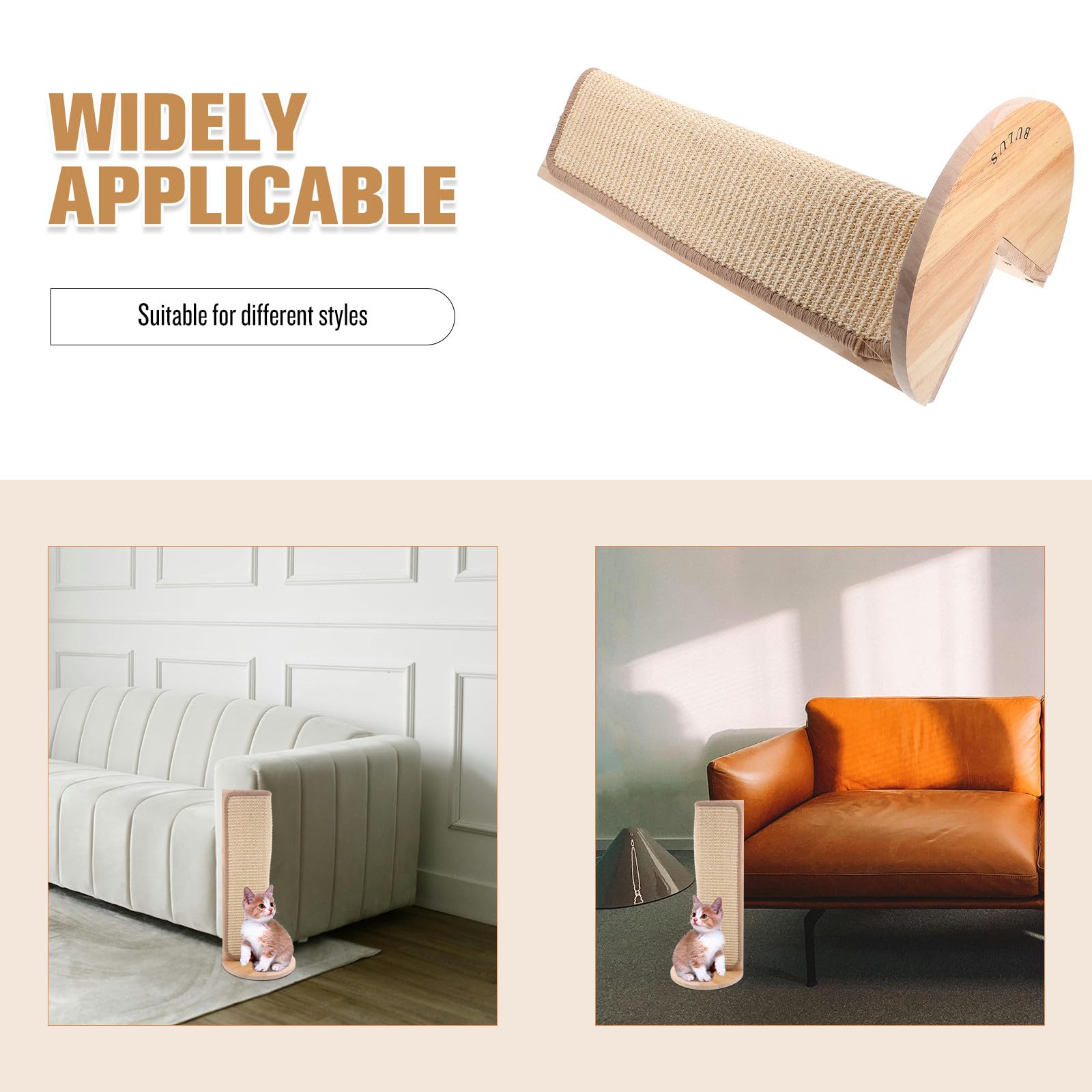 Amosfun Protector de Arañazos para Gatos Sofá, Almohadilla Rascadora de Sisal Natural para Esquinas de Pared y Sofá, Cojín Duradero para Muebles, Protección para Gatos Hogar, Fácil