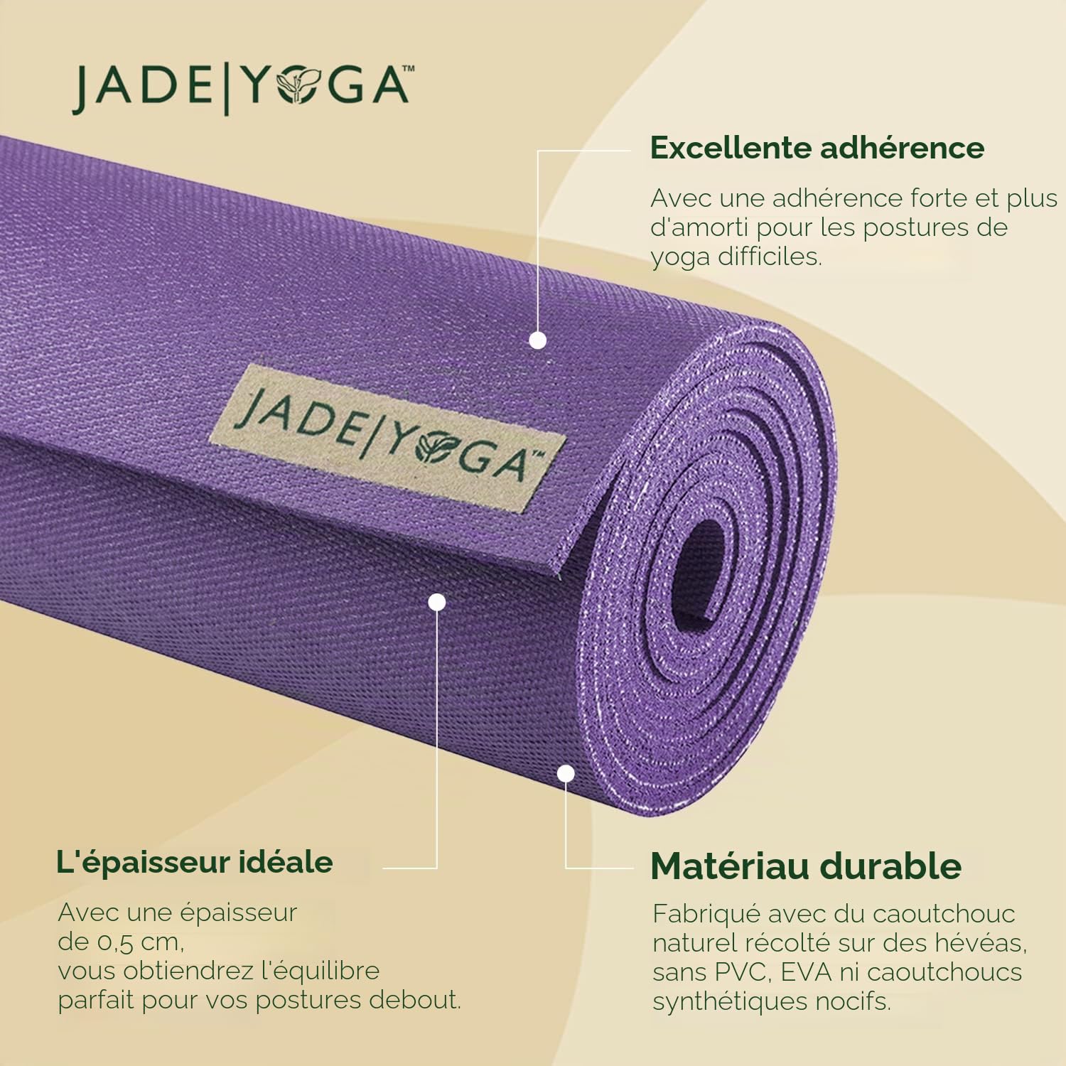 Jade Yoga Harmony mat, Purple