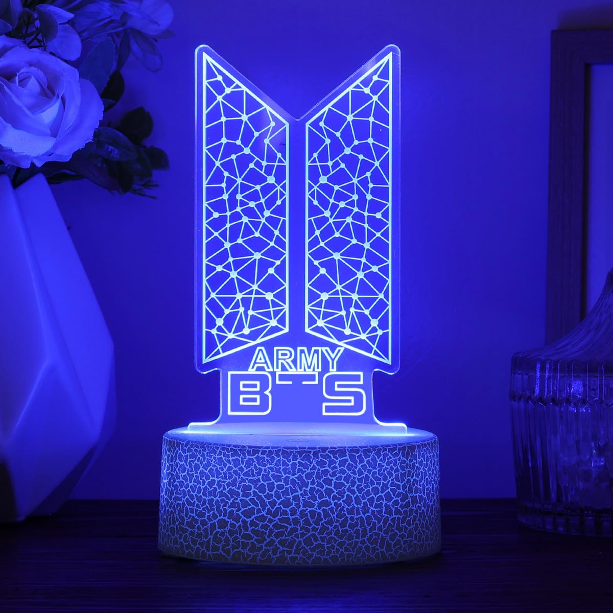 Kpop Bangtan Boys 7 Colors LED Acrylic Night Light Bedside Lamps Bedroom Home Room Decoration for BTS Army Fans Gifts
