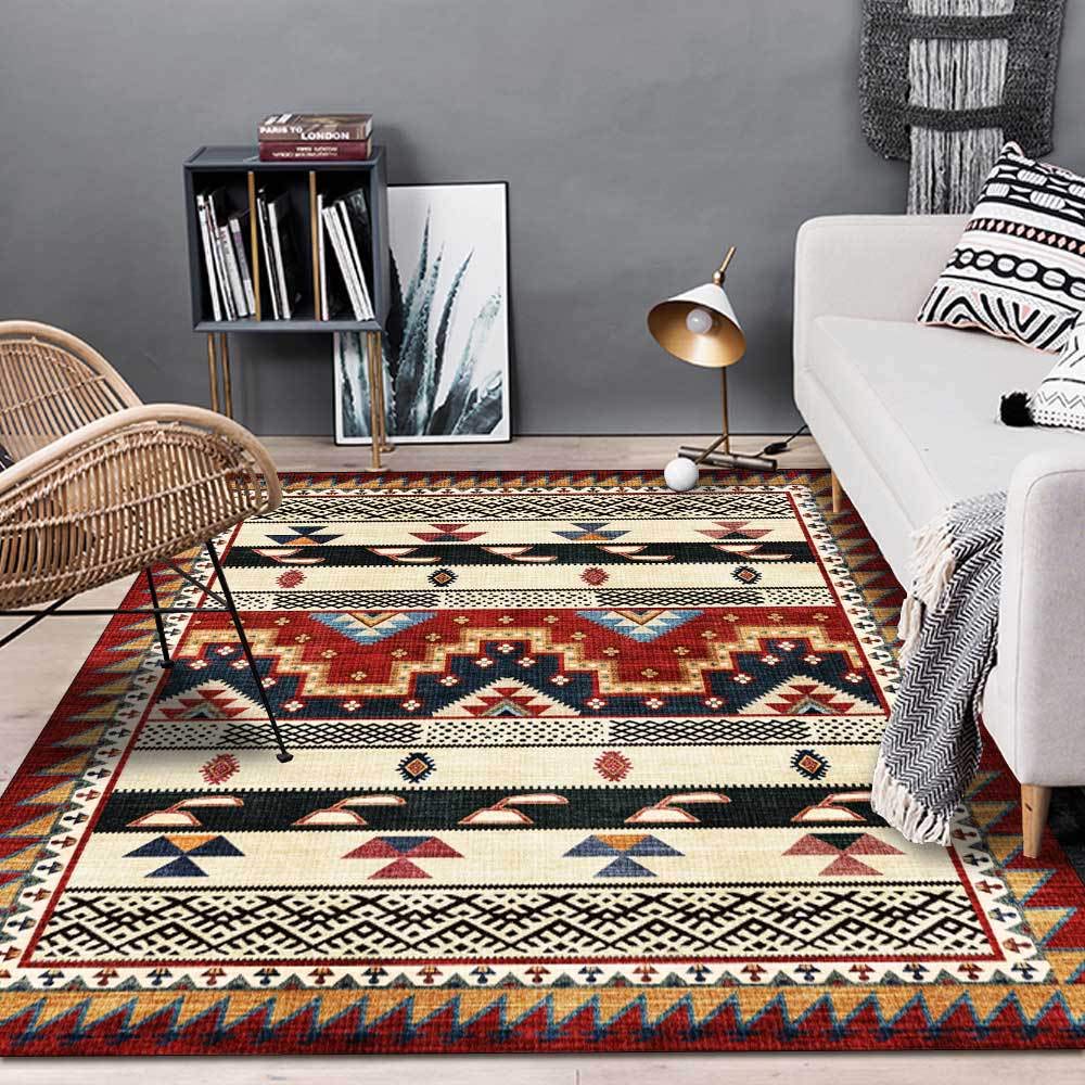 Moquette lavable pour salon et cuisine au style marron ethnique
