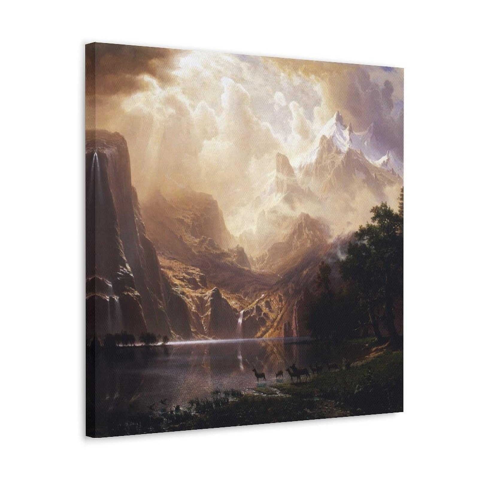 Albert Bierstadt California in The Sierra Nevada Mountains Wall Art Posters Wall Art Bedroom Prints Home Decor Hanging Picture Canvas Paintings 24x24inch(60x60cm)
