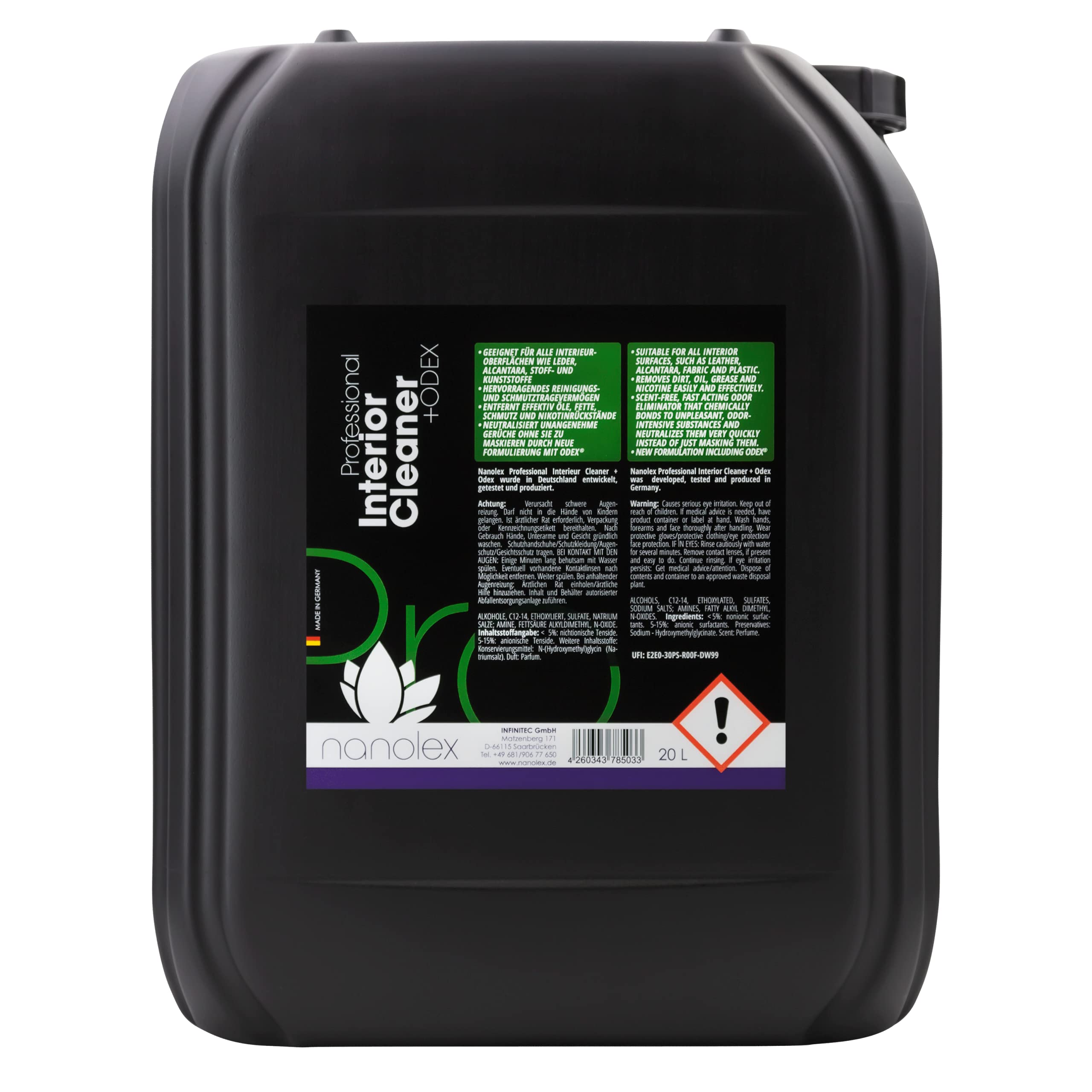 Nanolex Professional Interior Cleaner + ODEX – Innenraumreiniger – 20L