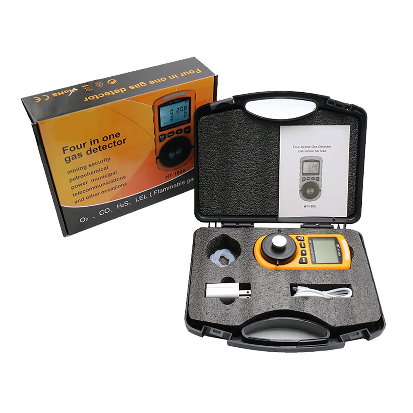Misuratori della qualità dell'aria, Rilevatore di gas 4 in 1 Co h₂s o₂ Lel Monitor Digital Palmare Tossico Monossido di monossido di monossido di idrogeno Solfuro di qualità del tester di qualità de-l