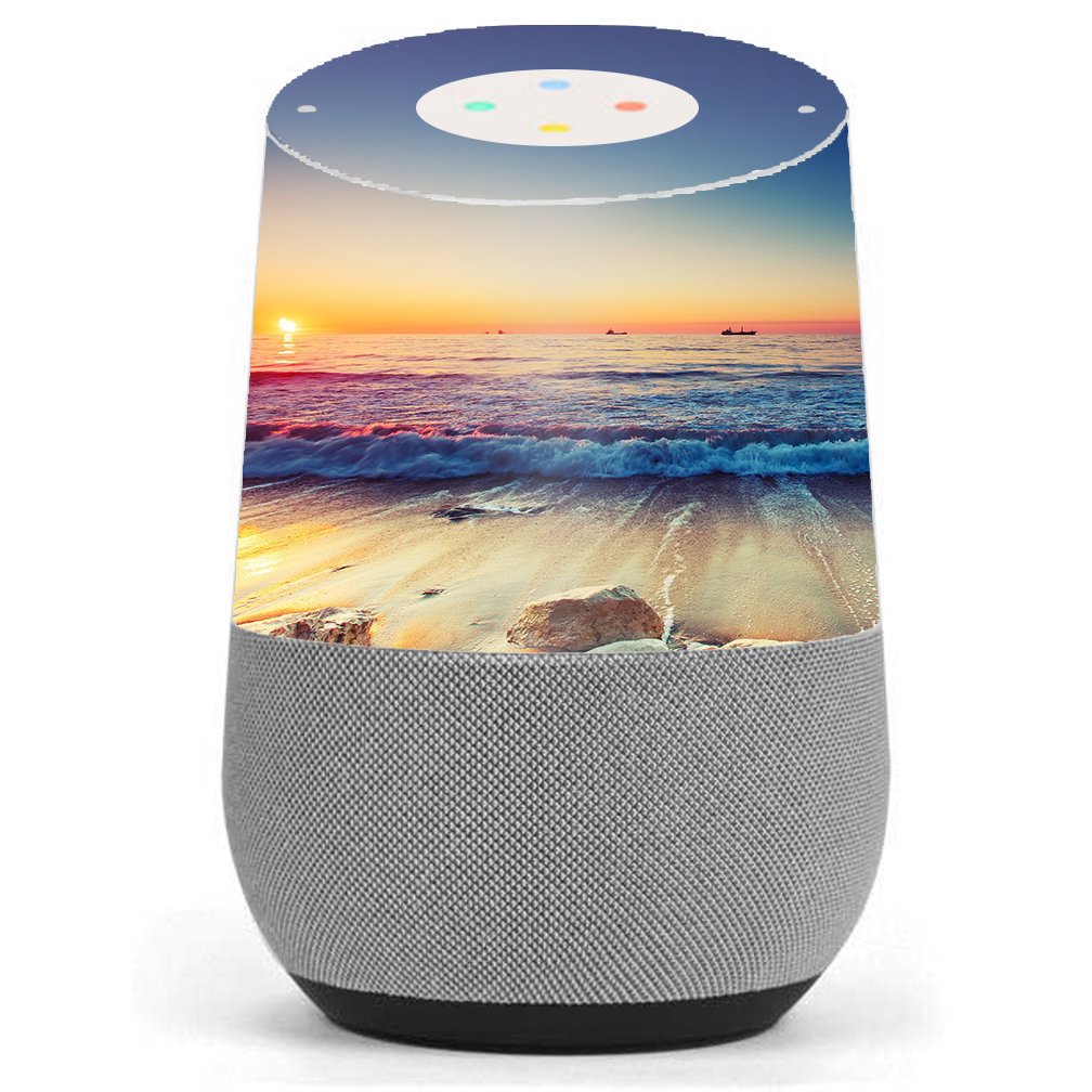 Skin Decal Vinyl Wrap for Google Home Stickers Skins Cover/Beach Tide Water Rocks Sunset